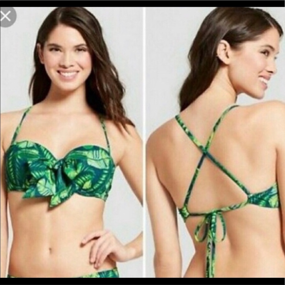 Shade and shore palm leaf swim top 34b
